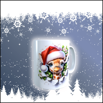 Weihnachtstasse "Giraffe" aus Kunststoff für Kinder